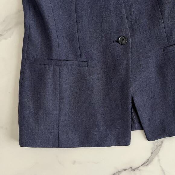 Banana Republic Long & Lean Wool Blazer Sz 6 Blue chic classic Career Gorpcore - Picture 7 of 13